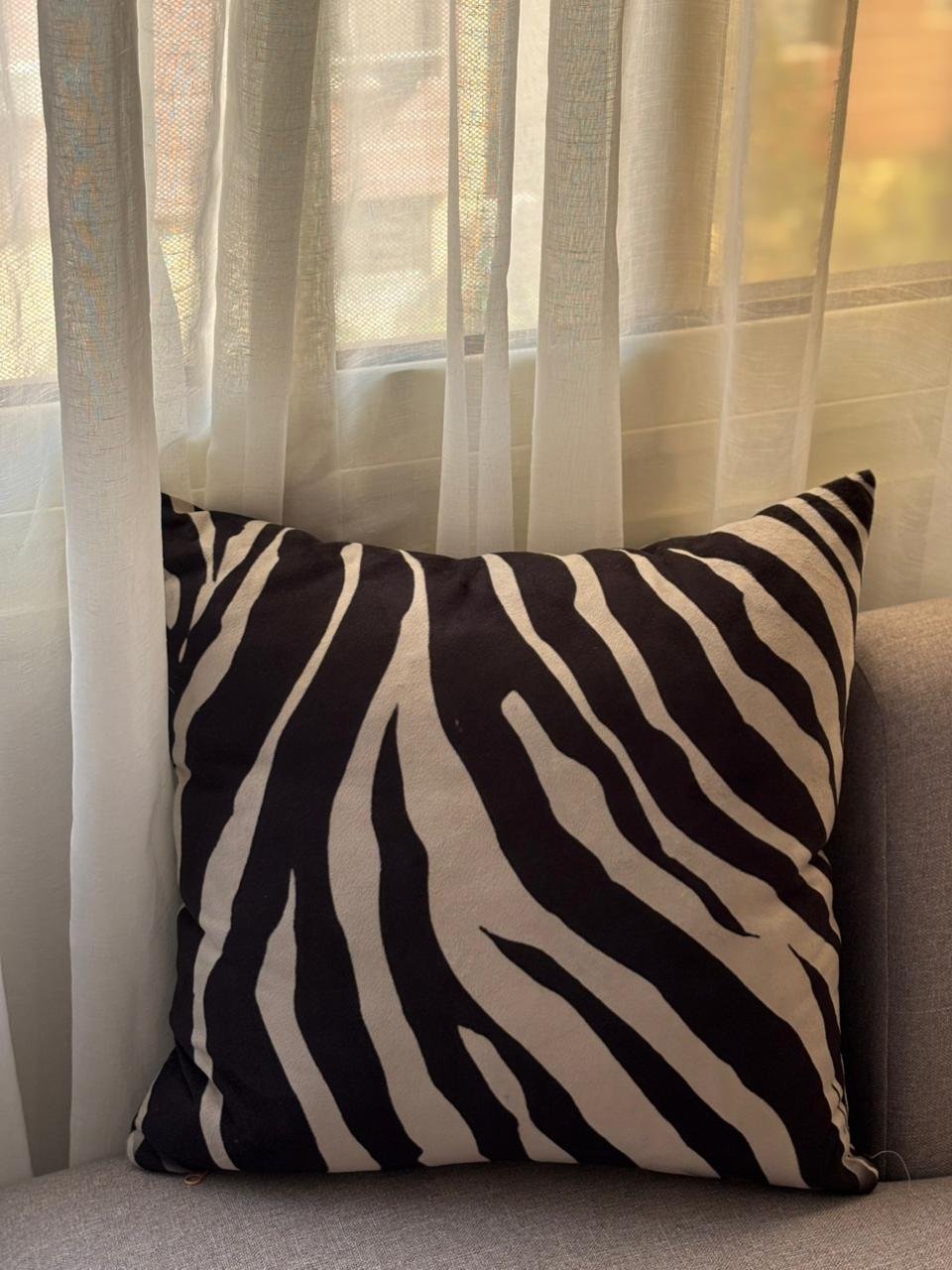 Premium Zebra Print Velvet Decorative Cushion